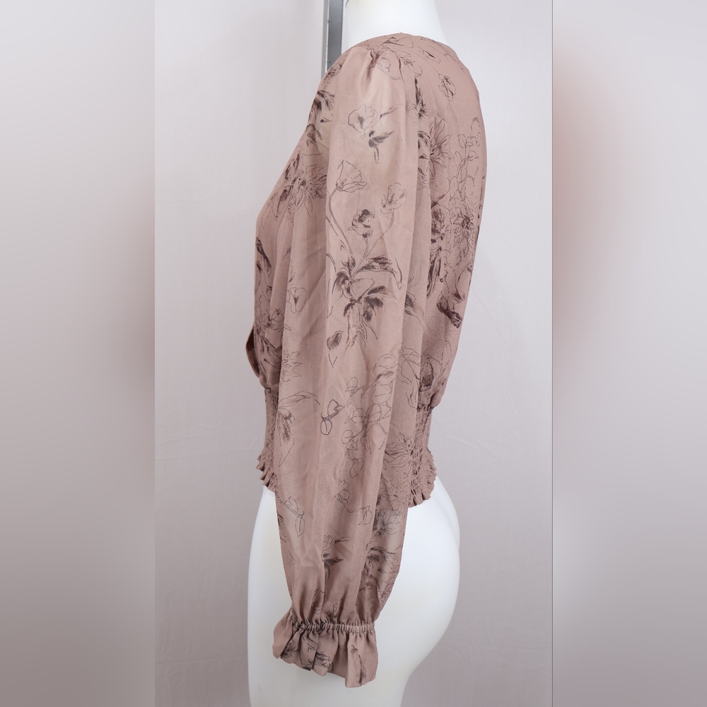 Elie Tahari Dusty Rose Floral Blouse - Picture 6 of 12